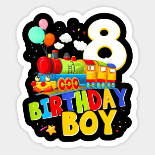 8Th Birthday Train Boys 8 Years Old Im Eight Sticker